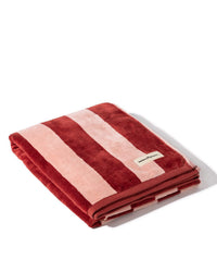 Beach Towel - Terry Terracotta Stripe