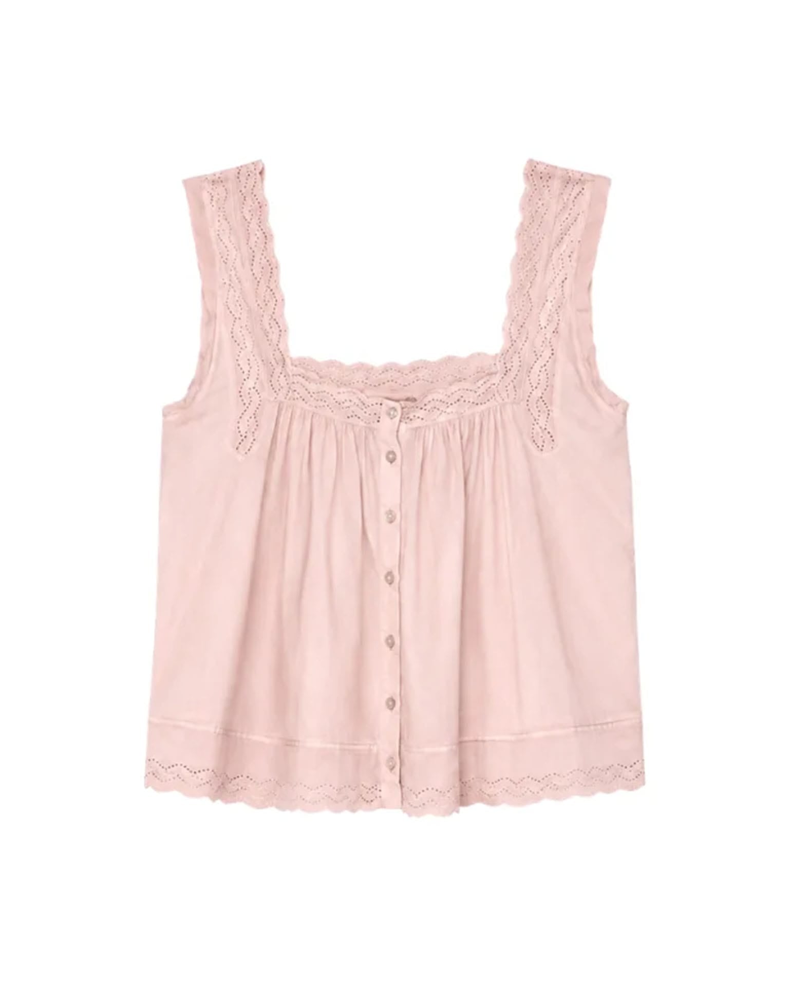 The Eyelet Tank in Washed Rose