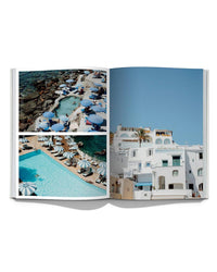 Italian Summer by Simon & Schuster features Natalie Obradovich's photography—crowded sun loungers, striped poolside umbrellas, and white Mediterranean buildings evoke the charm of Italy's coast beneath clear blue skies.