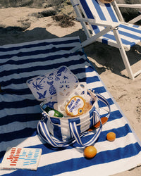 Premium Cooler Bag - Crew Mediterranean Blue Stripe
