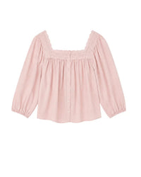 The Eyelet Button Sleep Top in Washed Rose