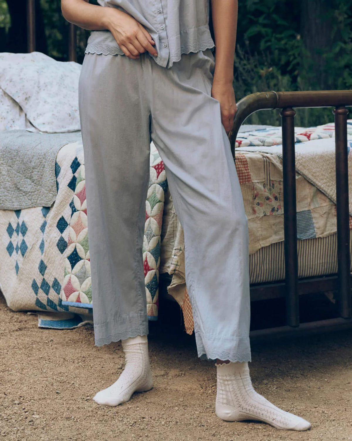 The Eyelet Easy Sleep Pant in Rainwater