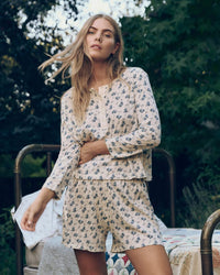 The Crop Sleep Henley in Indigo Rose