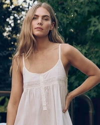 The Eyelet Ruffle Tank Night Dress in True White