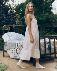 The Eyelet Ruffle Tank Night Dress in True White