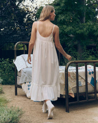 The Eyelet Ruffle Tank Night Dress in True White
