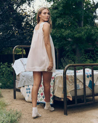 The Eyelet Mini Tank Dress in True White