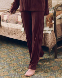 The Wide Leg Sleep Pant in Maroon