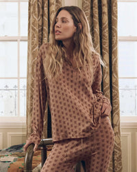 The Slouch Sleep Henley in Rose Print