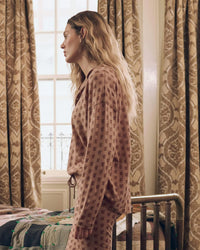 The Slouch Sleep Henley in Rose Print