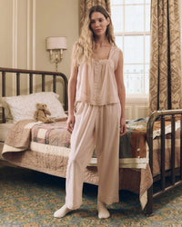 The Eyelet Easy Sleep Pant in Washed Rose