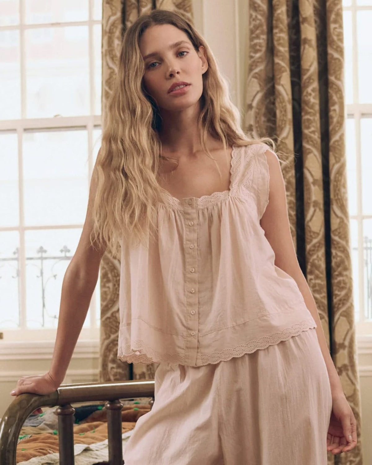 The Eyelet Tank in Washed Rose