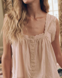 The Eyelet Tank in Washed Rose