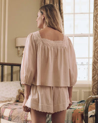 The Eyelet Button Sleep Top in Washed Rose