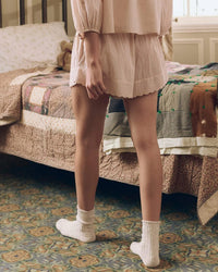 The Eyelet Tap Short in Washed Rose