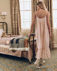 The Eyelet Ruffle Tank Night Dress in Washed Rose