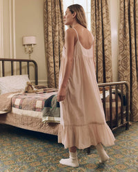 The Eyelet Ruffle Tank Night Dress in Washed Rose