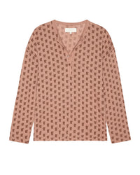The Slouch Sleep Henley in Rose Print