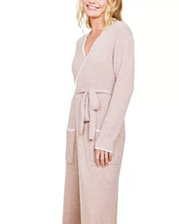 Barefoot Dreams CCL Contrast Ribbed Robe in Willow/Pearl