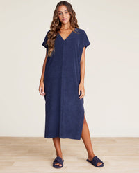 Barefoot Dreams Cozyterry Caftan in Indigo