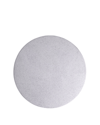 The 9.8 inch Rolling Stone Plant Trolley in White Terrazzo by Bergs Potter is shown from above, round and light gray, against a white background.
