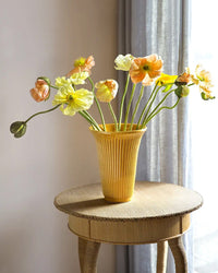 Bergs Potter Daisy Glazed Vase in Amber Yellow