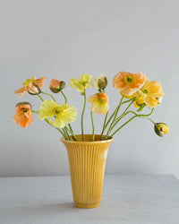 Bergs Potter Daisy Glazed Vase in Amber Yellow