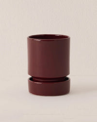 Bergs Potter Hoff Glazed 5.5 inch Pot in Deep Burgundy