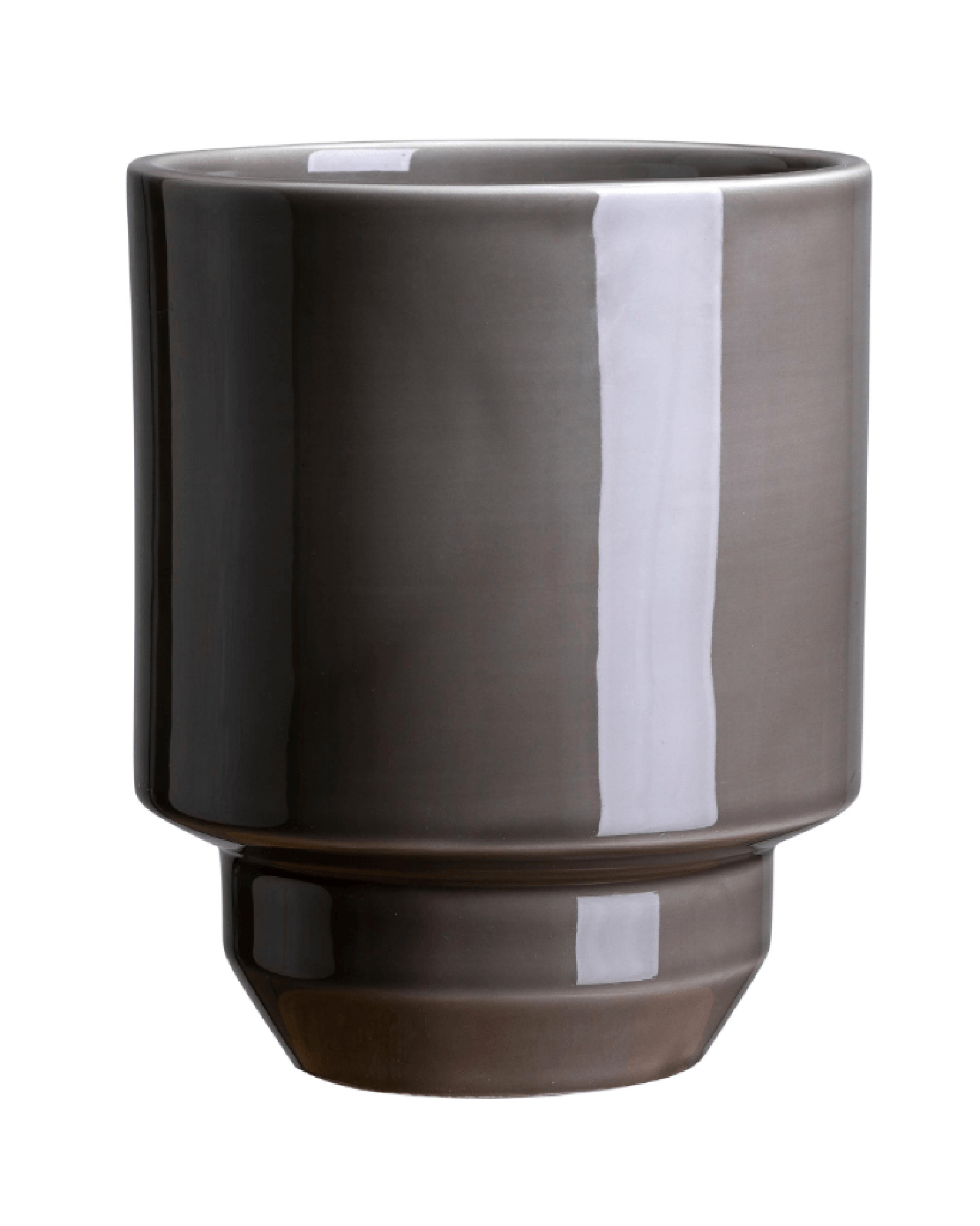 Hoff Glazed 7.1 inch Cachepot in Pearl Grey