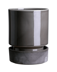 Bergs Potter Hoff Glazed 7.1 inch Pot in Pearl Grey