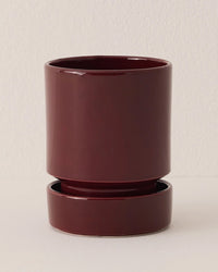 Bergs Potter Hoff Glazed 7.1 inch Saucer in Deep Burgundy