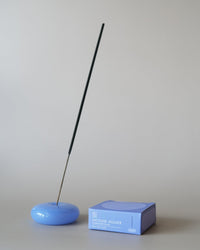 BOTANICA Bubble Glass Incense Holder - Blue Milk Glass