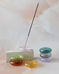 BOTANICA Bubble Glass Incense Holder - Gold Glass