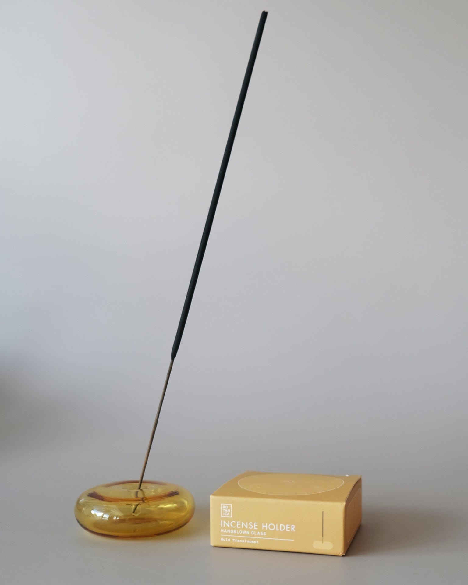 Bubble Glass Incense Holder - Goldenrod Glass