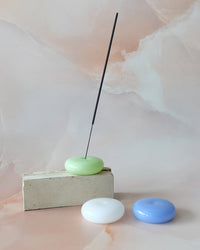 BOTANICA Bubble Glass Incense Holder - Milk Glass