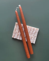 BOTANICA Taper Candle Pair, Sienna