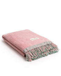 Business & Pleasure Co Holiday Beach Towel - Ocean Green & Pink Stripe