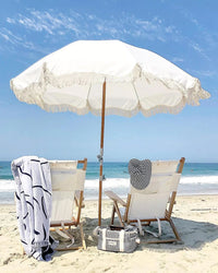 Business & Pleasure Co Premium Beach Umbrella - Antique White