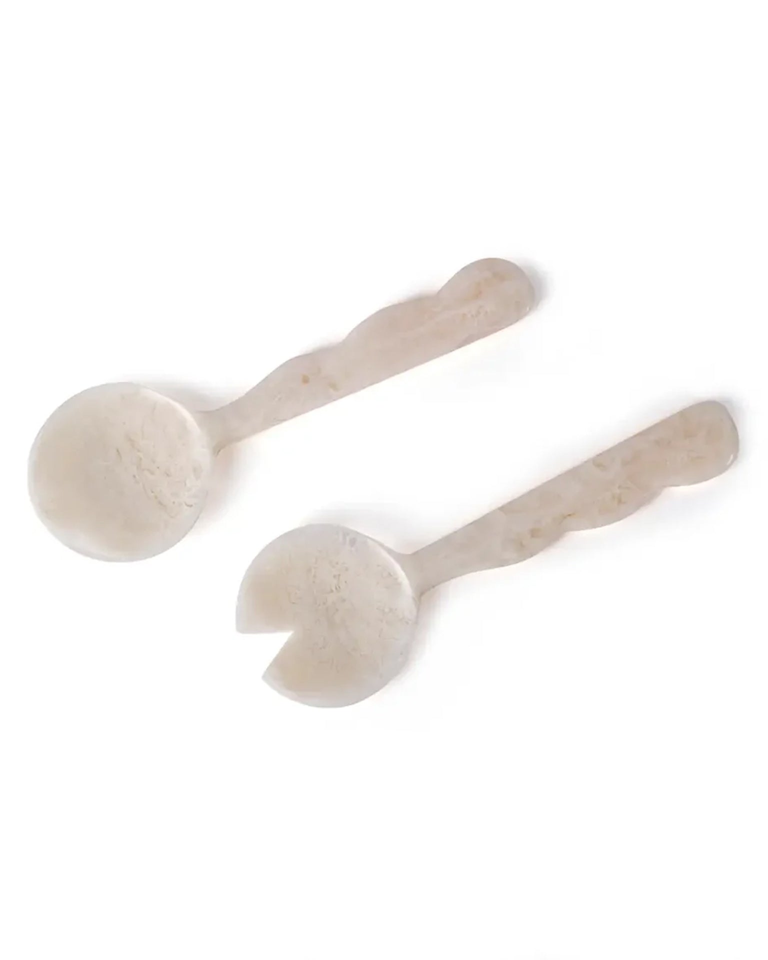 Resin Salad Server Set in Vanilla