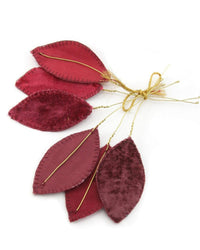 Cody Foster Home Velvet Leaf Pick Set in Red