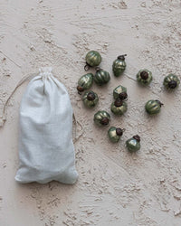 creativeco-op Mercury Glass Ornaments in Bag, Olive Green, S/36