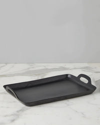 etúHOME Home Black Rectangle Metal Tray, Medium