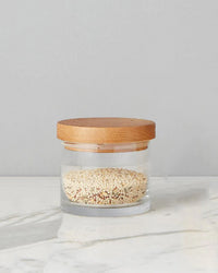 etúHOME Home Natural Modern Wood Top Canister, Small