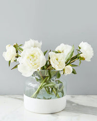 etúHOME White Colorblock Flower Vase
