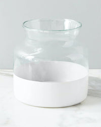 etúHOME White Colorblock Flower Vase