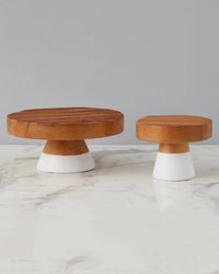 etúHOME Home White Mod Block Cake Stand, Large