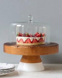 etúHOME Home White Mod Block Cake Stand, Large