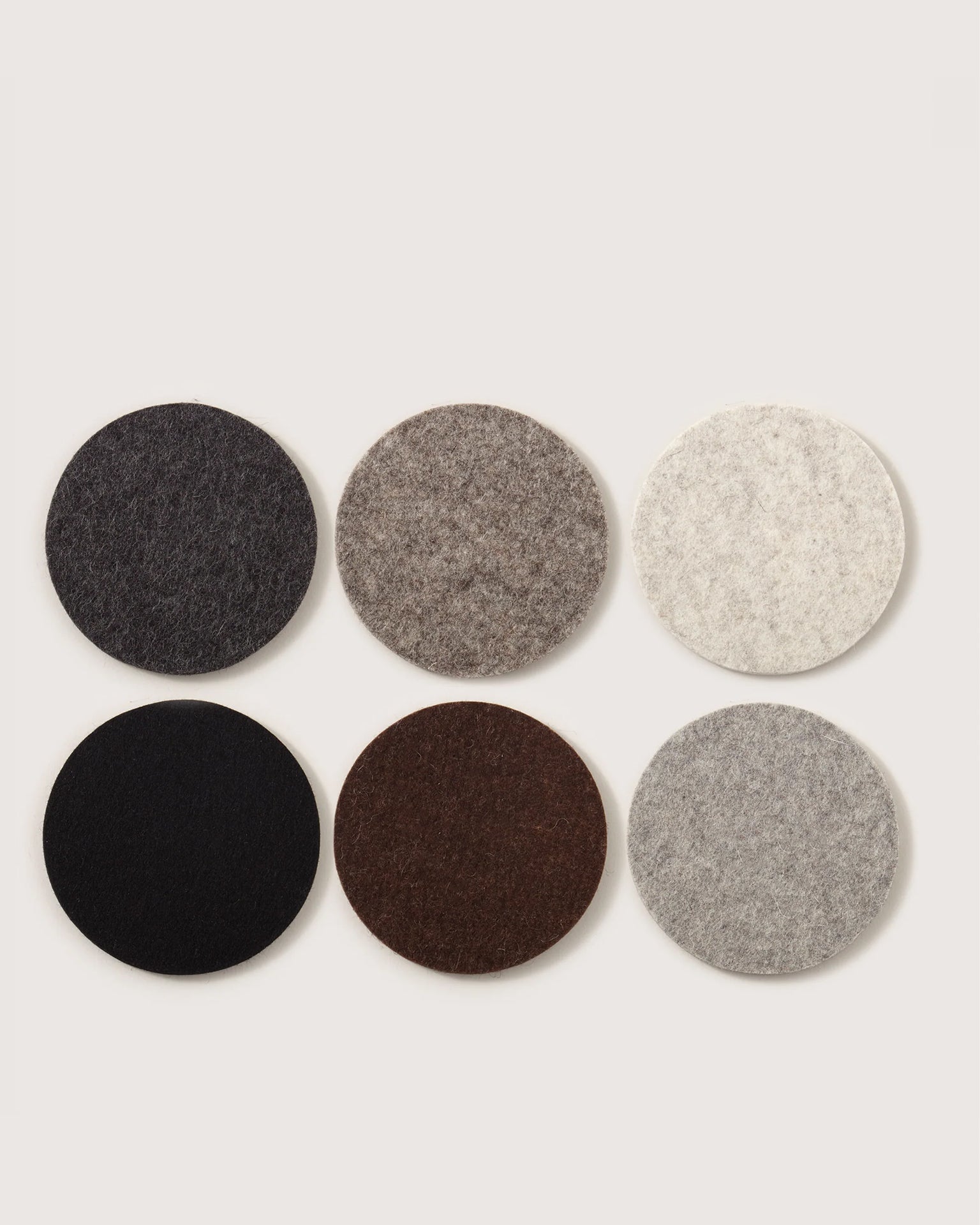 Bierfilzl Merino Wool Felt Round Coaster Multi in Earth - 6 Pack