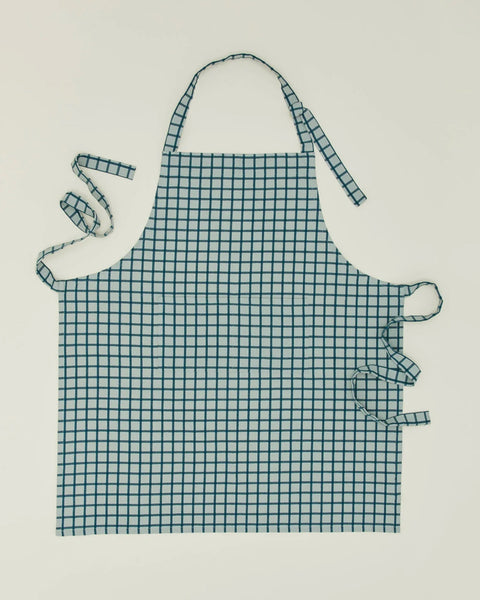Hawkins NY Essential Check Apron Sky/Peacock|Aprons – Baske