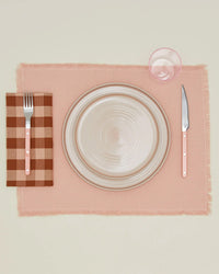 Hawkins New York Essential Gingham Dinner Napkins in Blush/Terracotta - Set of 4
